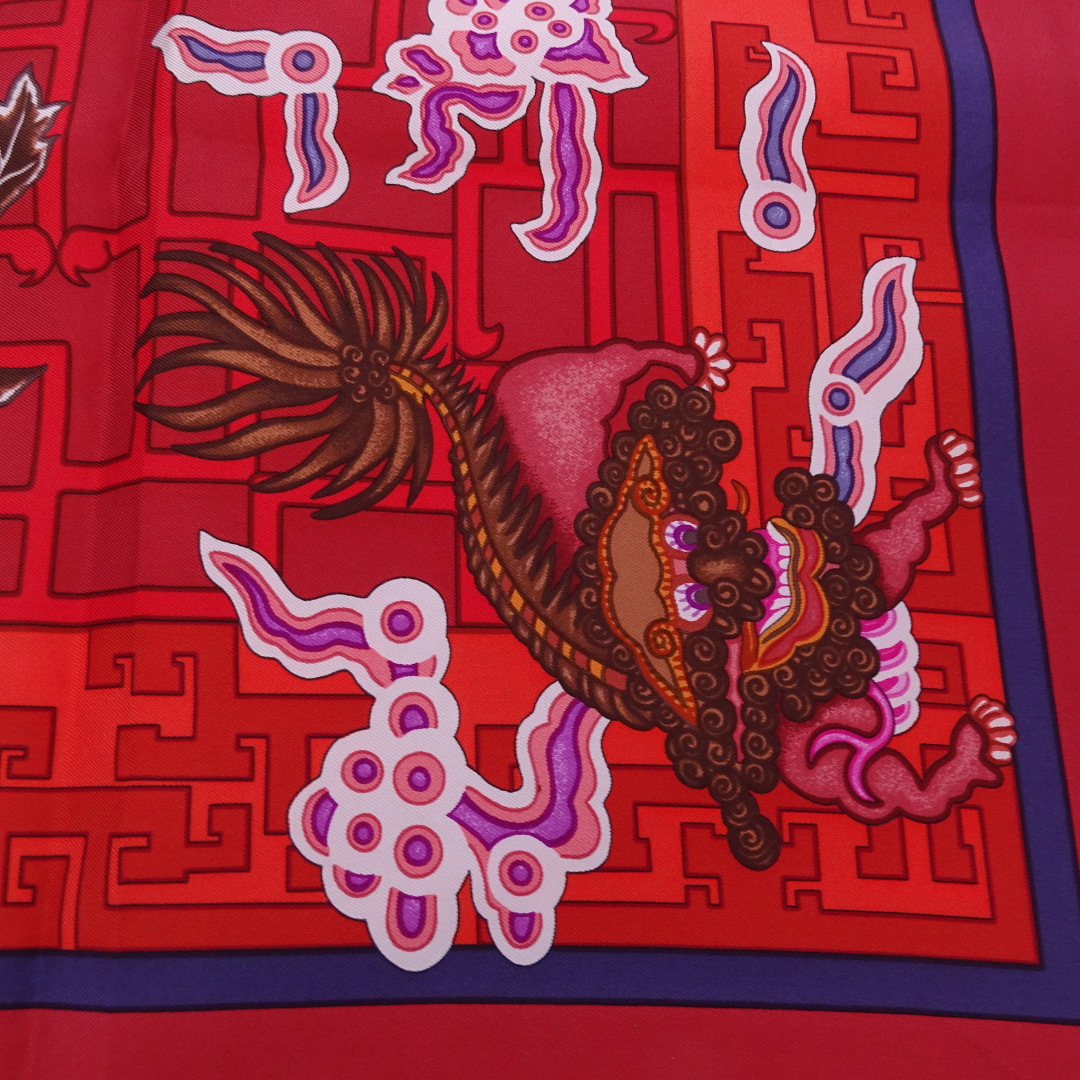 Hermes Turandot 90cm Silk Scarf Red