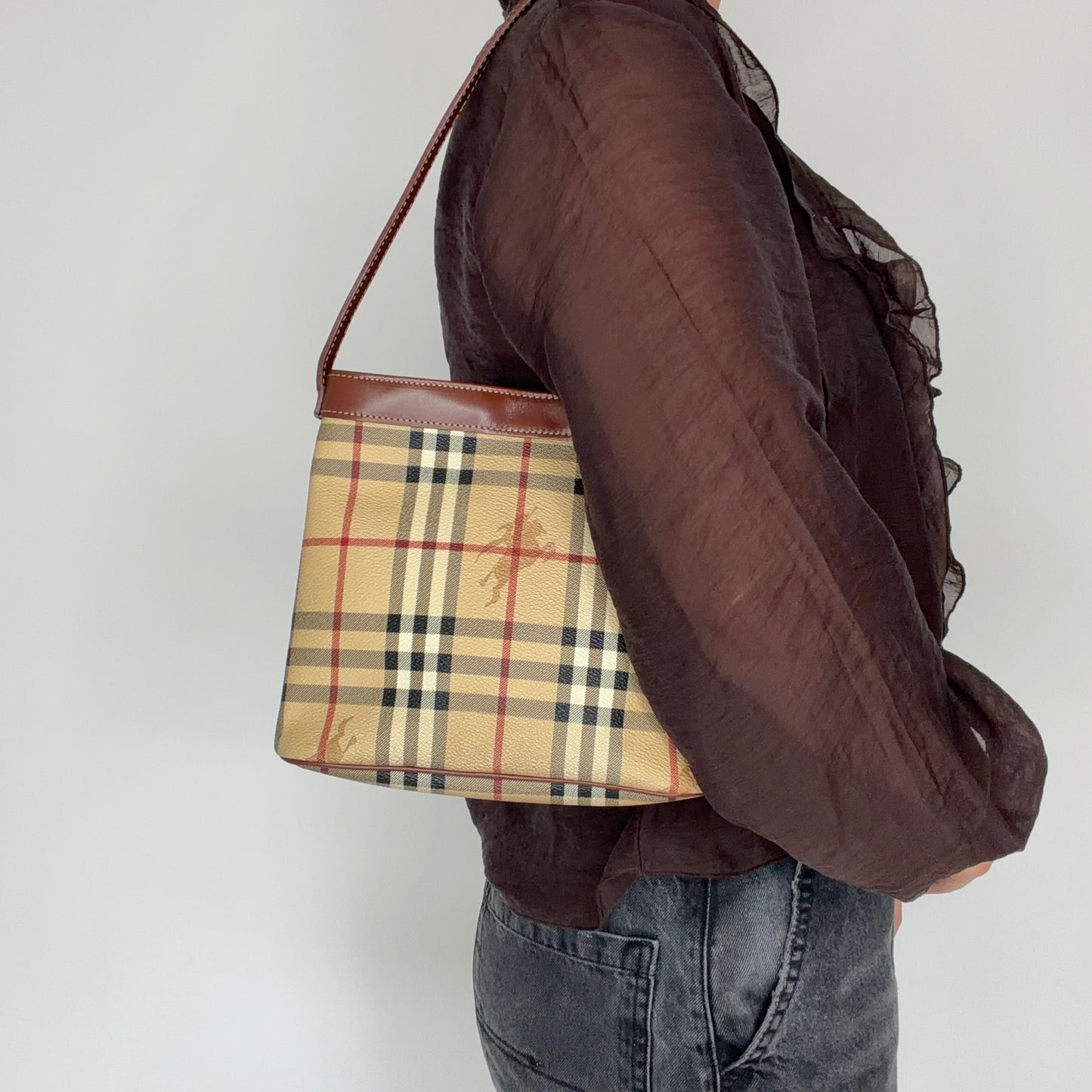 Burberry Haymarket Shoulder Bag Small