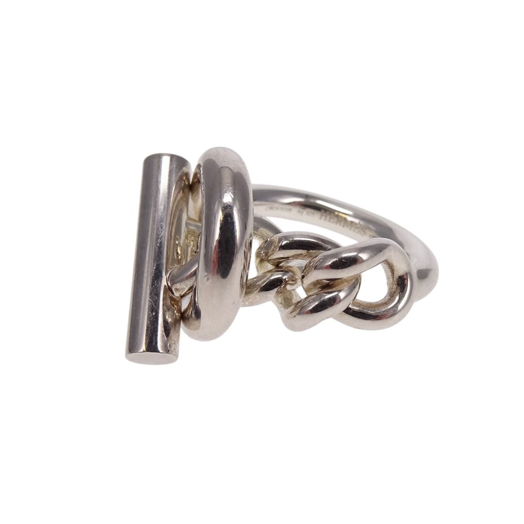 Hermes Croisette Ring Sterling Silver (size 56)
