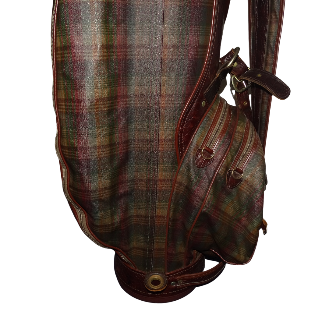 Mulberry Check Canvas & Congo Leather Golf Bag
