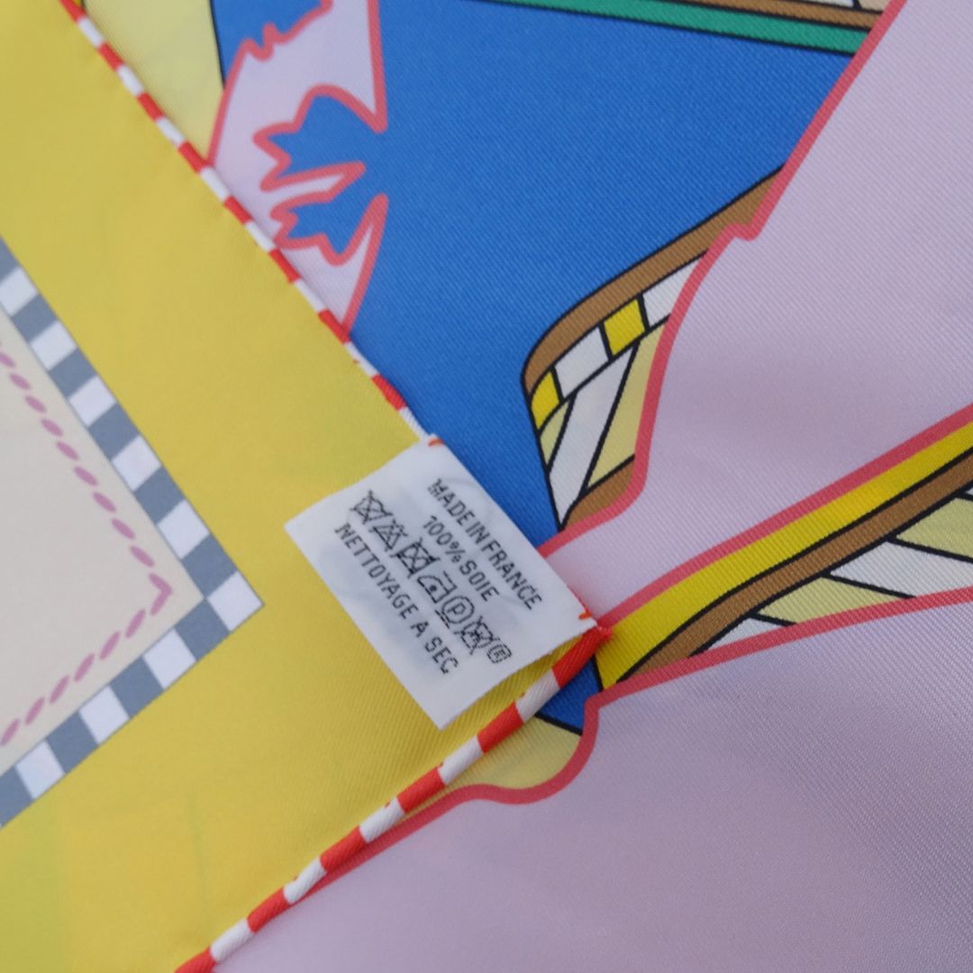 Hermes Tatersale En Zigzag 90 Scarf 100% Silk