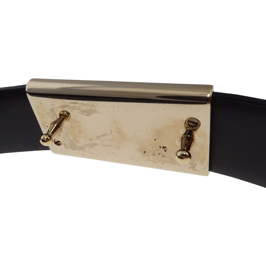 Gucci G Belt In Black Patent Leather 85/34