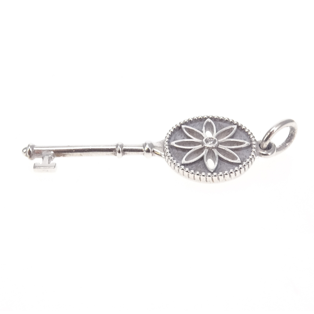 Tiffany & Co Blossom Key Pendant Sterling Silver With Diamond