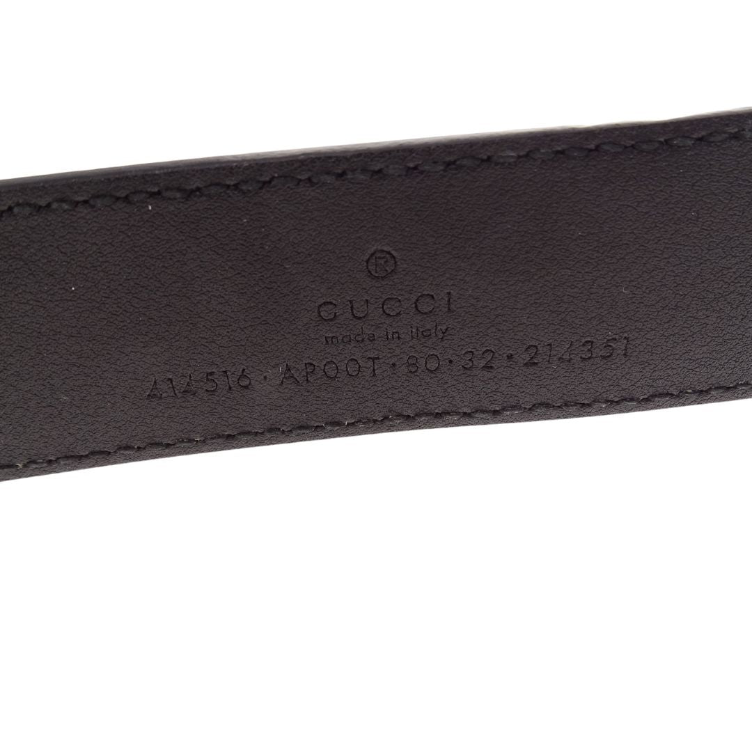 Gucci 3cm Belt GG Black GHW 80cm
