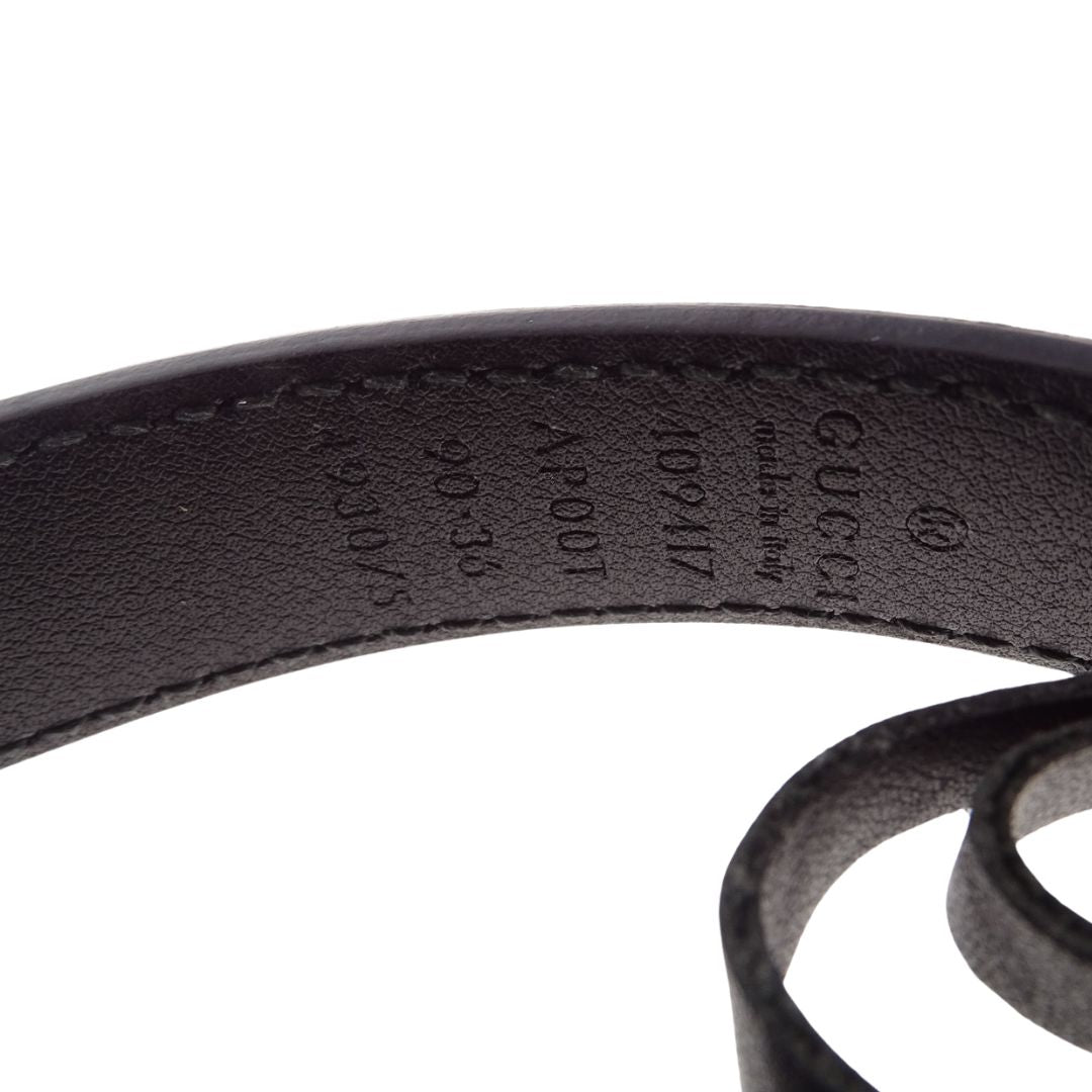 Gucci GG Belt Thin Model Black GHW 90cm
