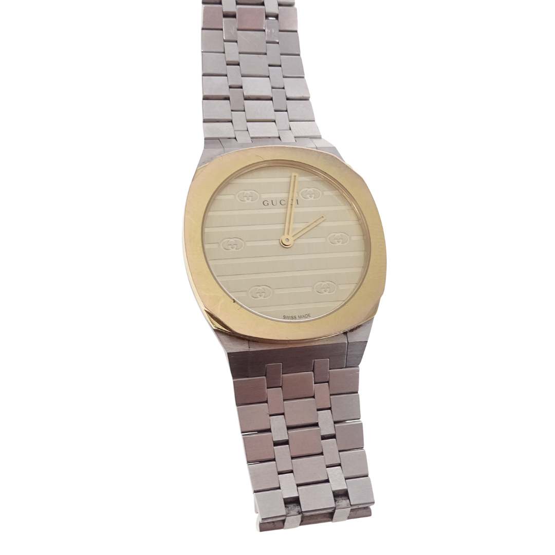 Gucci 25H 30mm Watch Brass and Stainless Steel