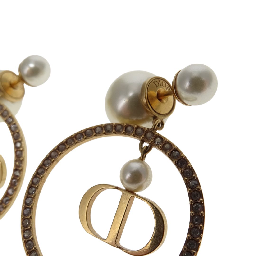 Dior Tribales Pearl Hoop CD Earrings