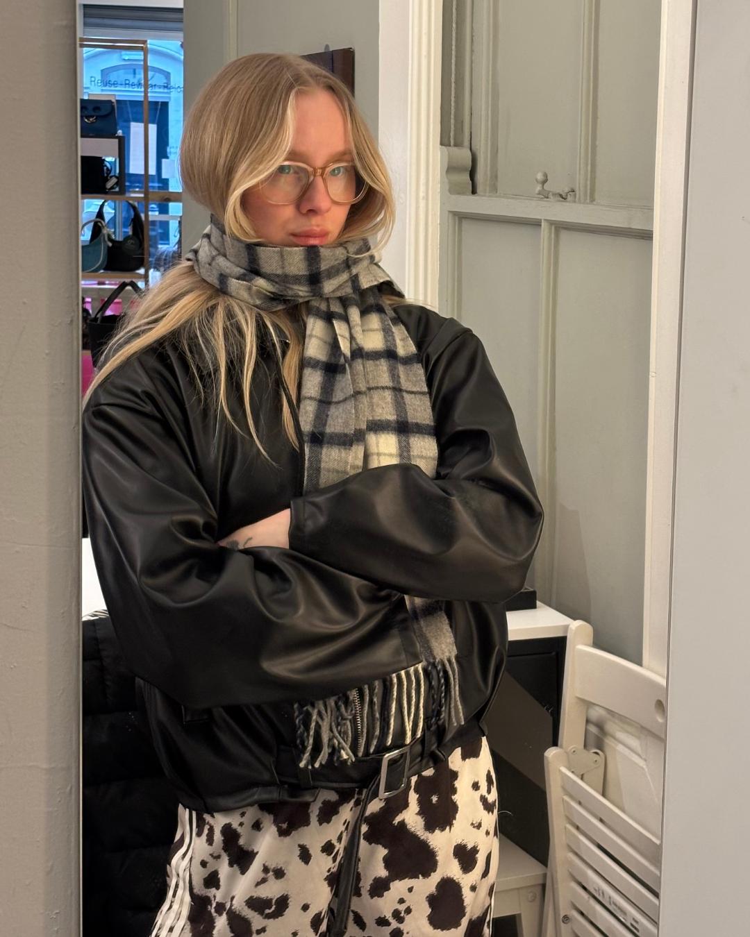 Burberry Scarf Grey/Navy Check 100% Lambswool