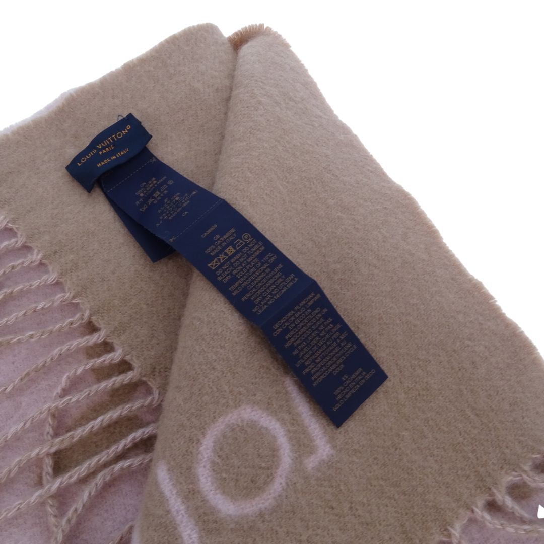 Écharpe Louis Vuitton Reykjavik Beige Rose 100% Cachemire