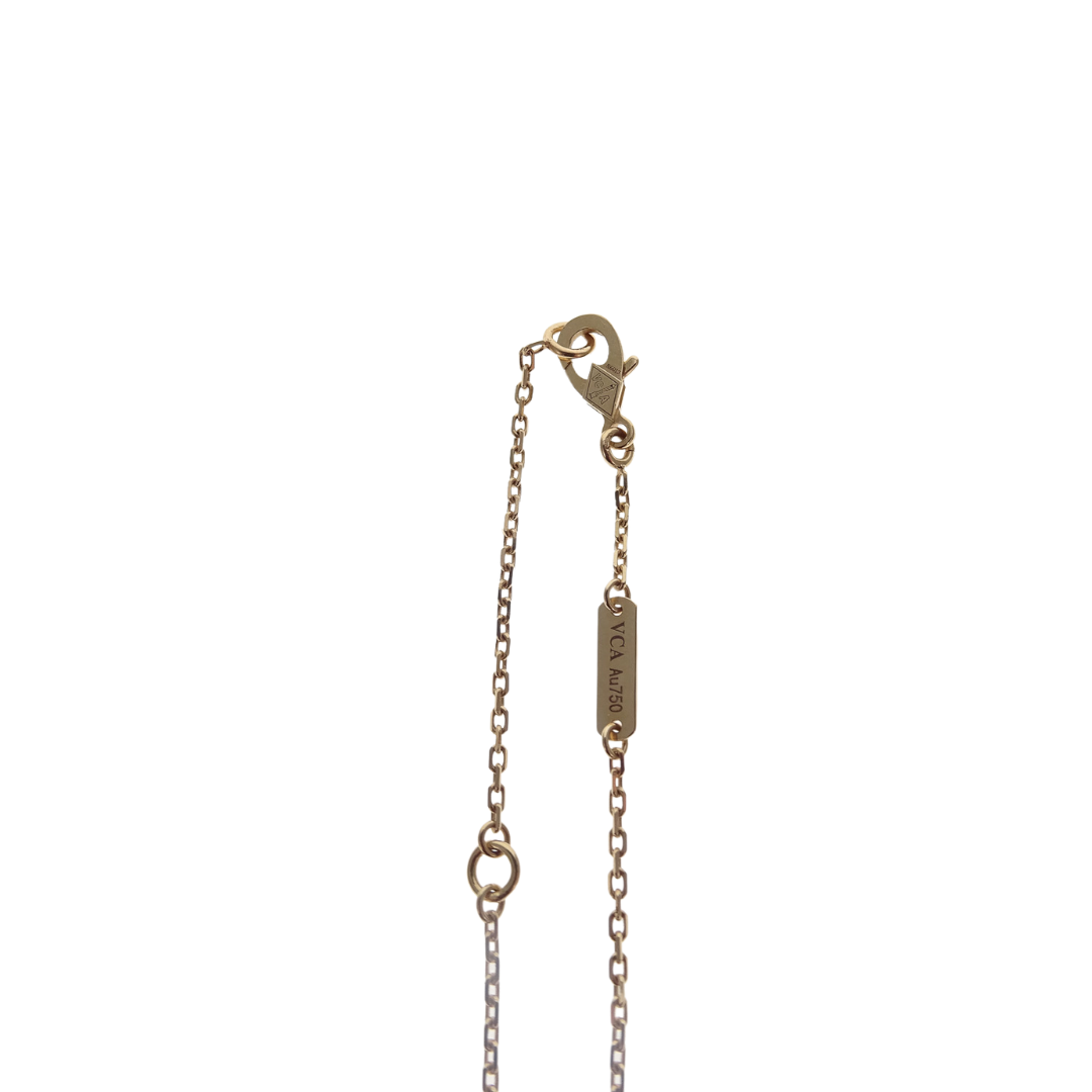 Van Cleef & Arpels 18K Yellow Gold and Onyx Vintage Alhambra Pendant