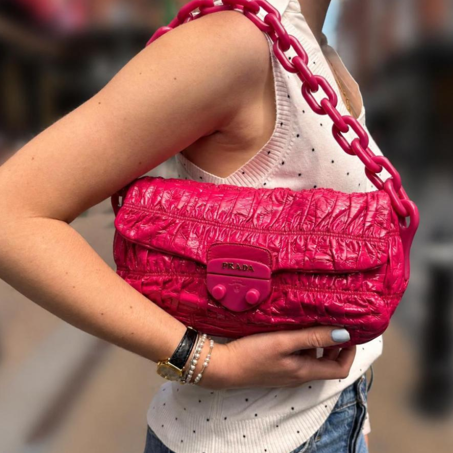 Prada Vernice Gaufre Fuxia Bag