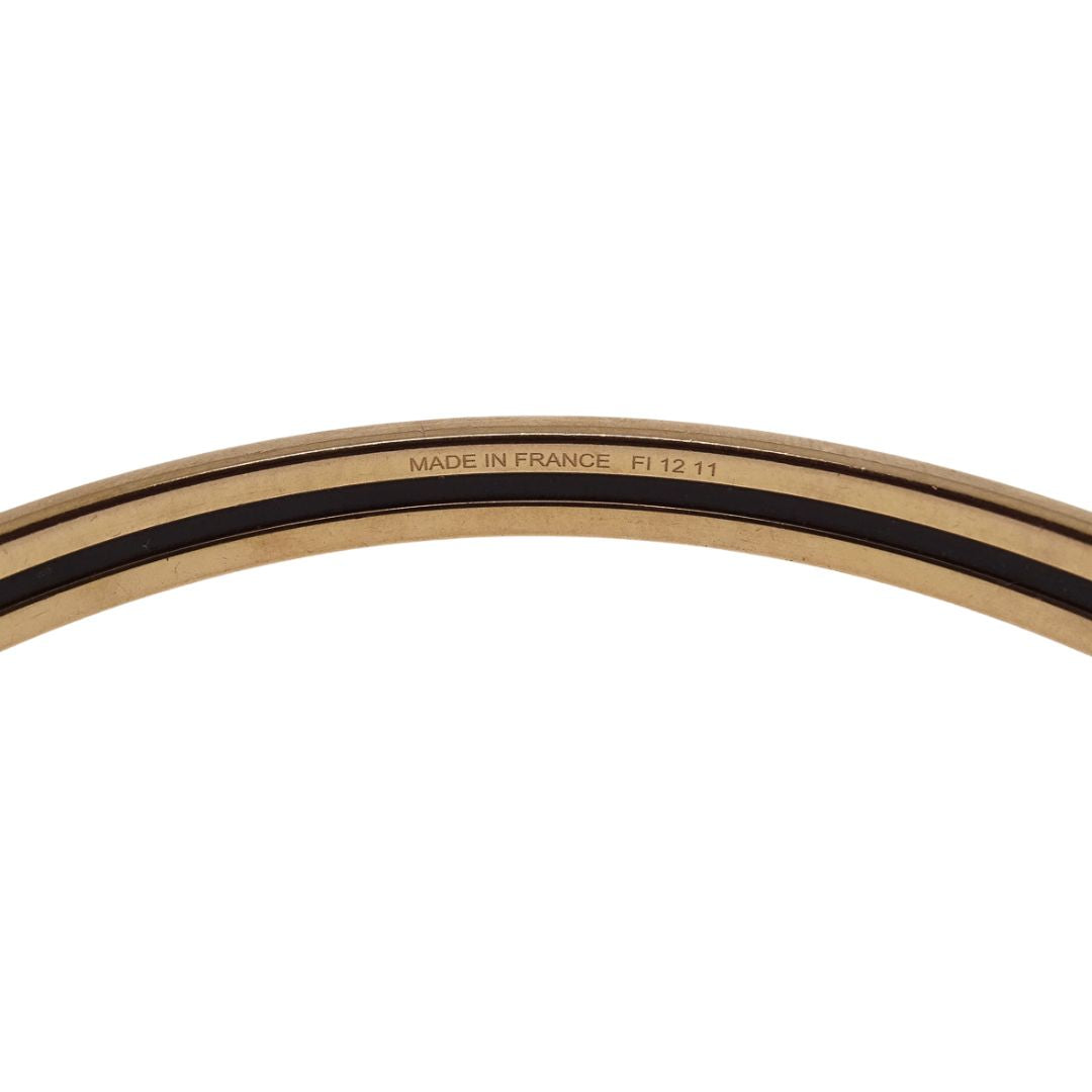 Hermes Uni Bangle In Gold And Creme Extra Narrow
