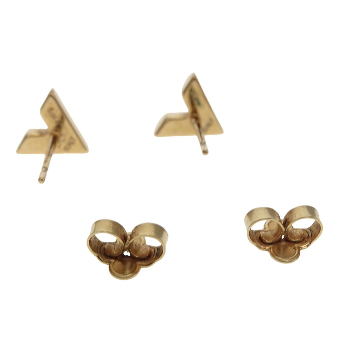 Louis Vuitton Essential V Stud Earrings Goldtone