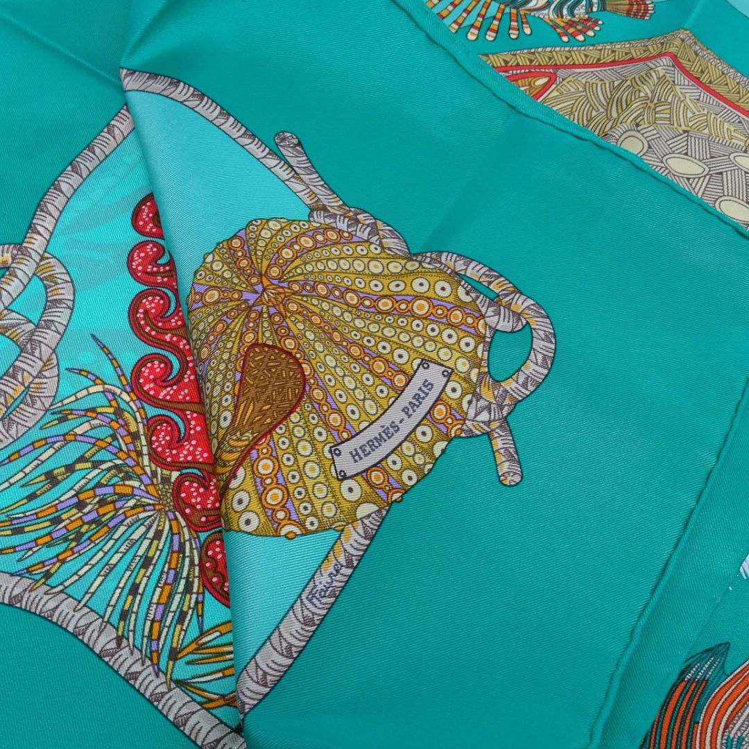 Hermes Scarf 90 Grands Fonds 100% Silk