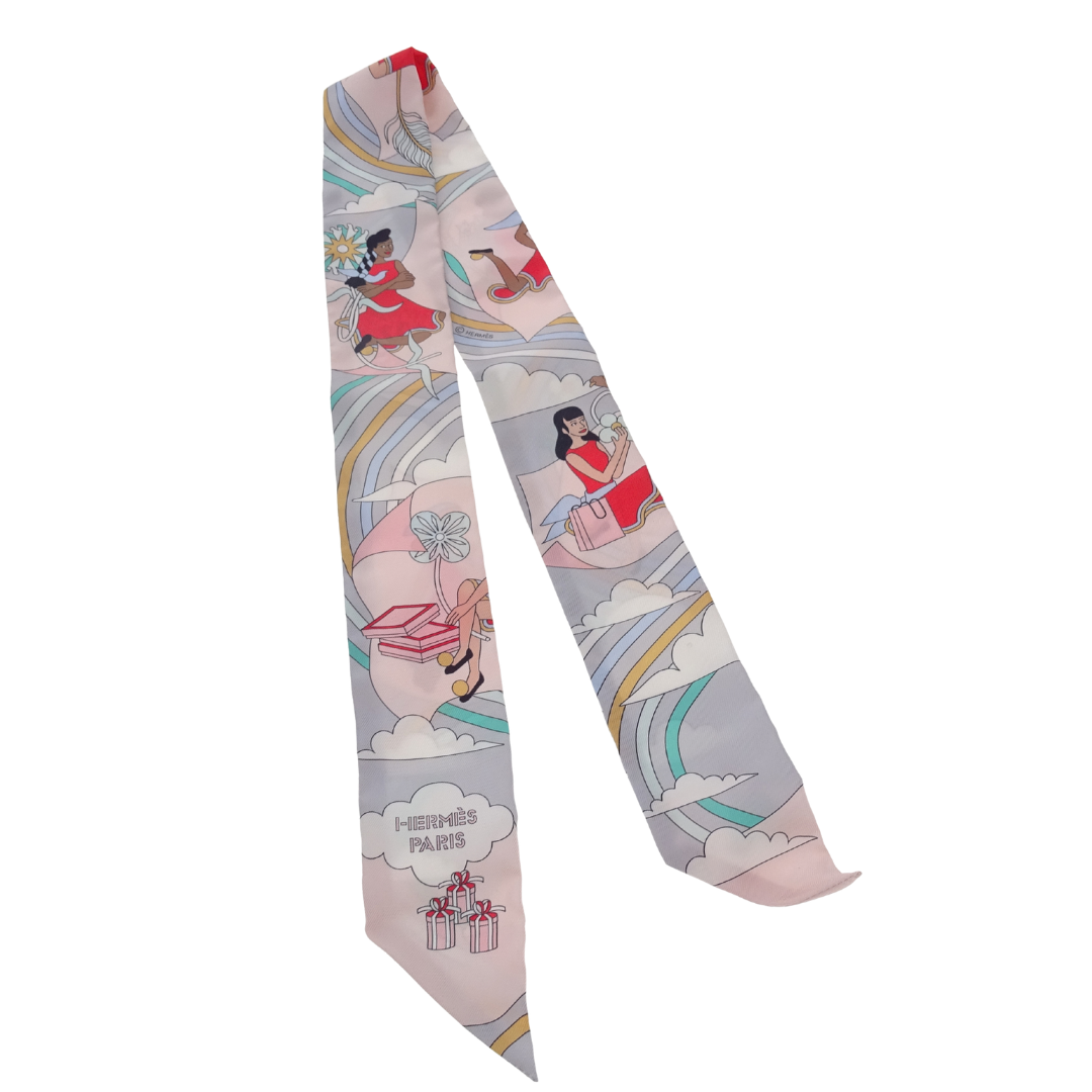 Hermes Carres Volants Twilly 100% Silk