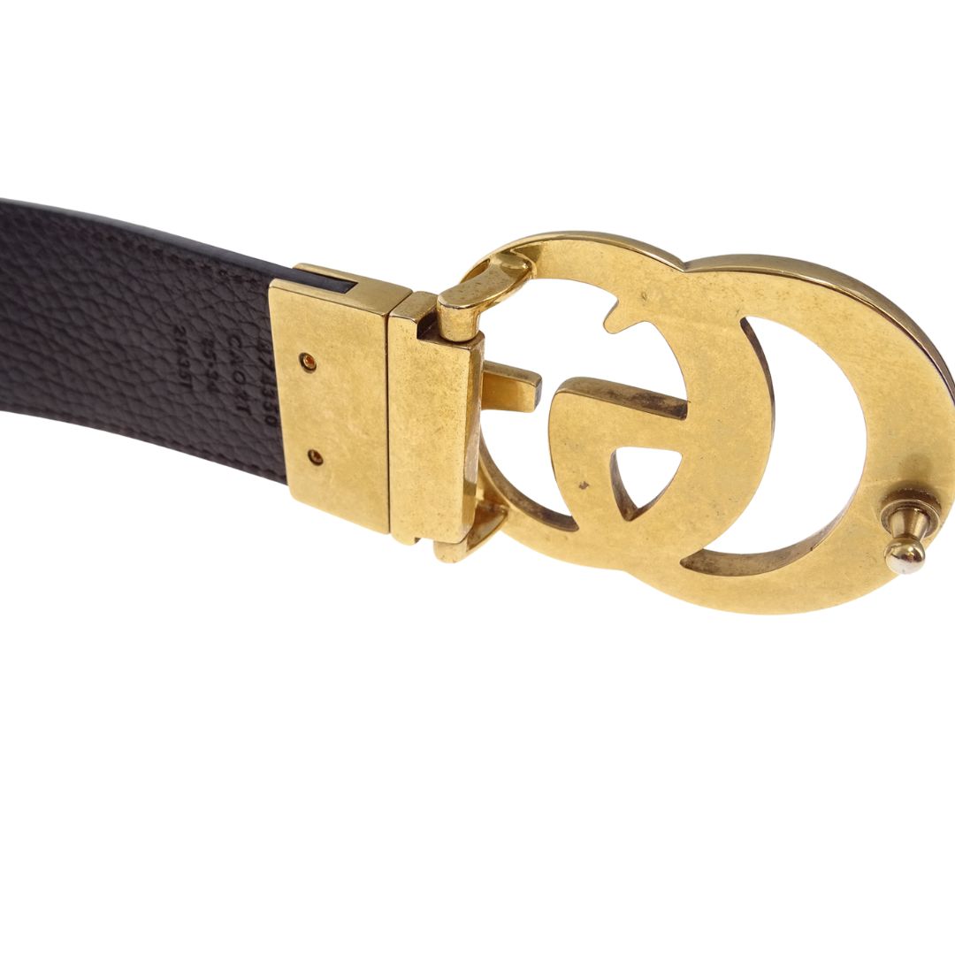Gucci Belt Black/Brown Reversible GHW (85cm)