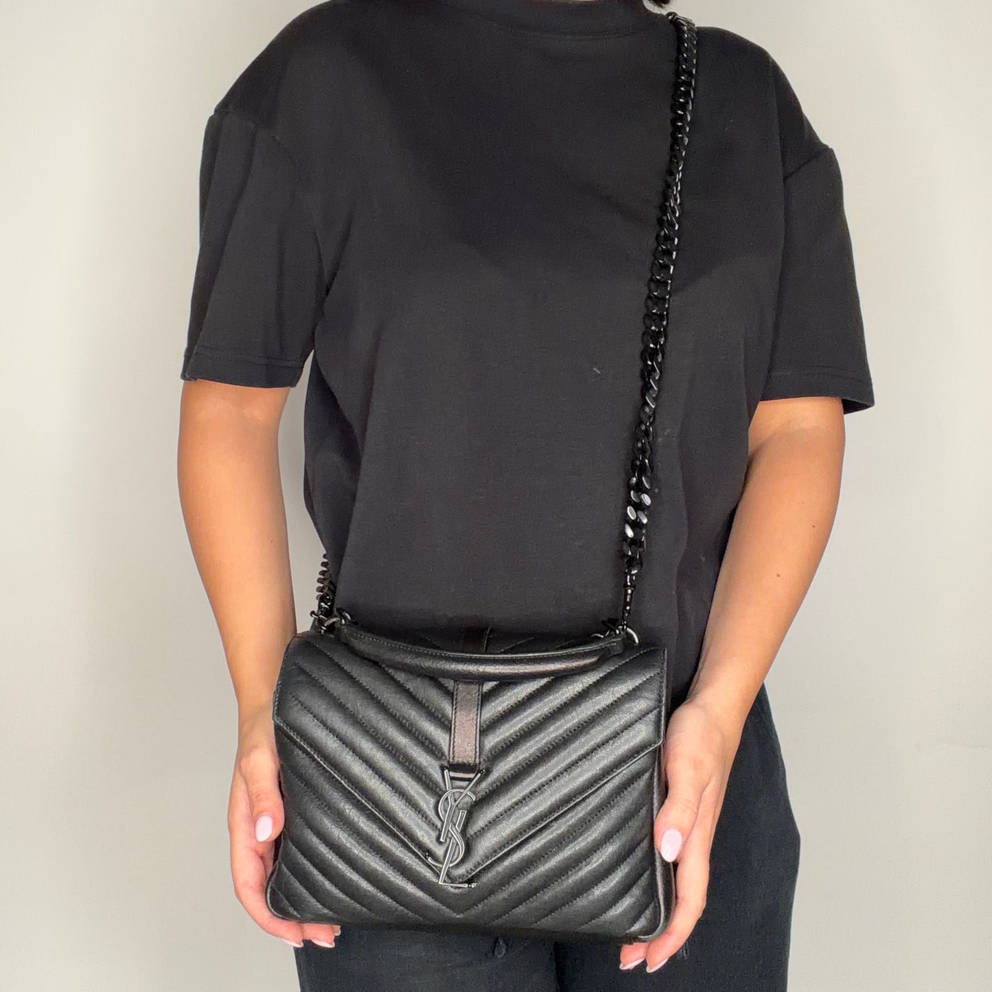 Saint Laurent College Bag Medium DTM Black 2017
