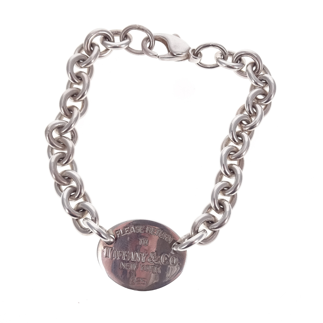 Tiffany & Co Oval RTT Tag Bracelet Sterling Silver