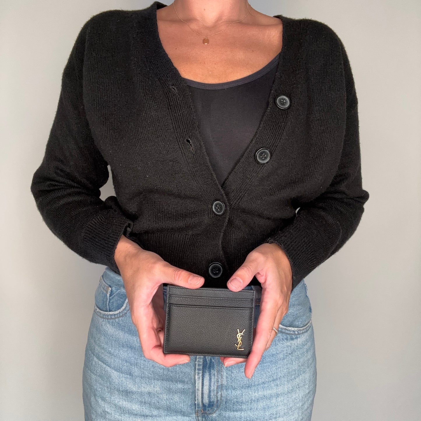 Saint Laurent Cassandre Card Holder Black