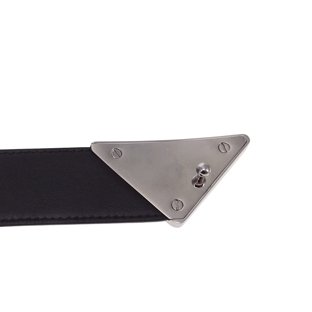 Prada Triangle Belt Black Saffiano 85cm