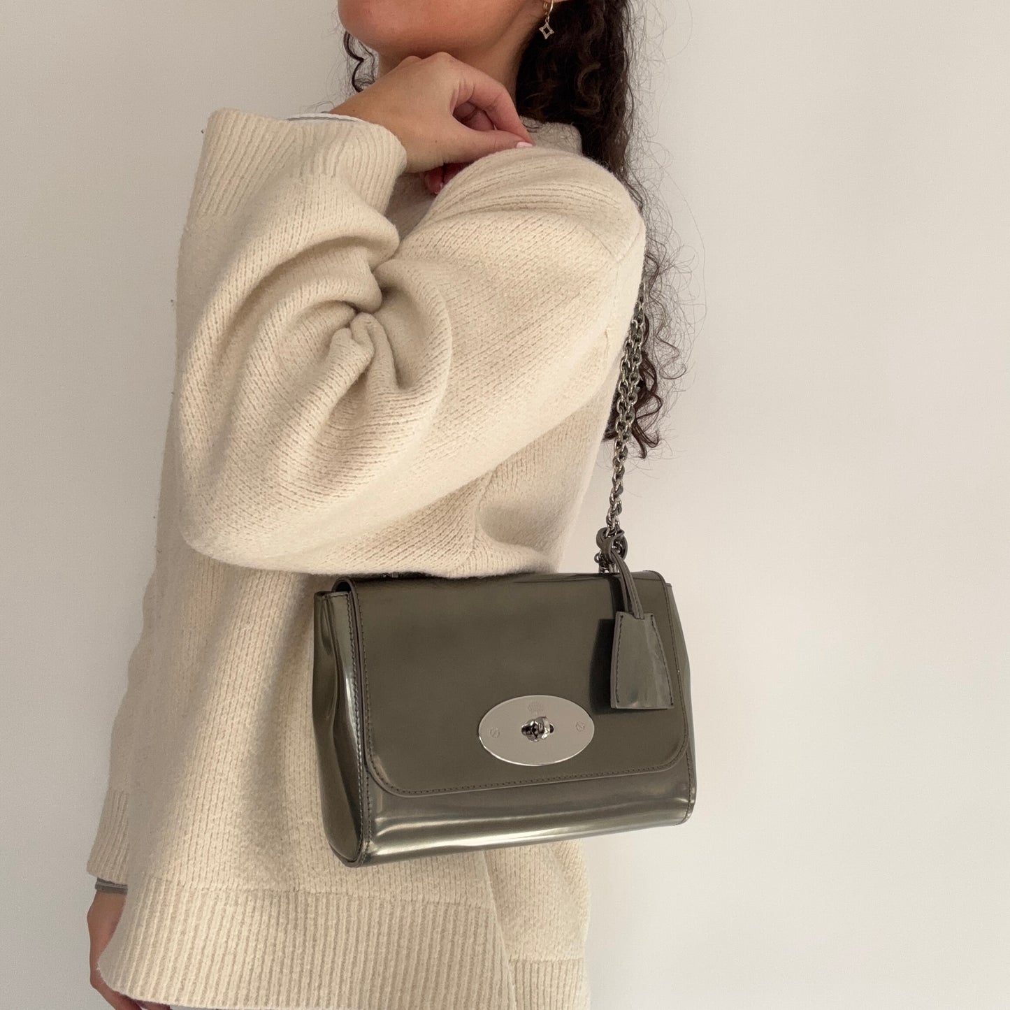 Mulberry Lily Regular Olive Metallic Patent SHW