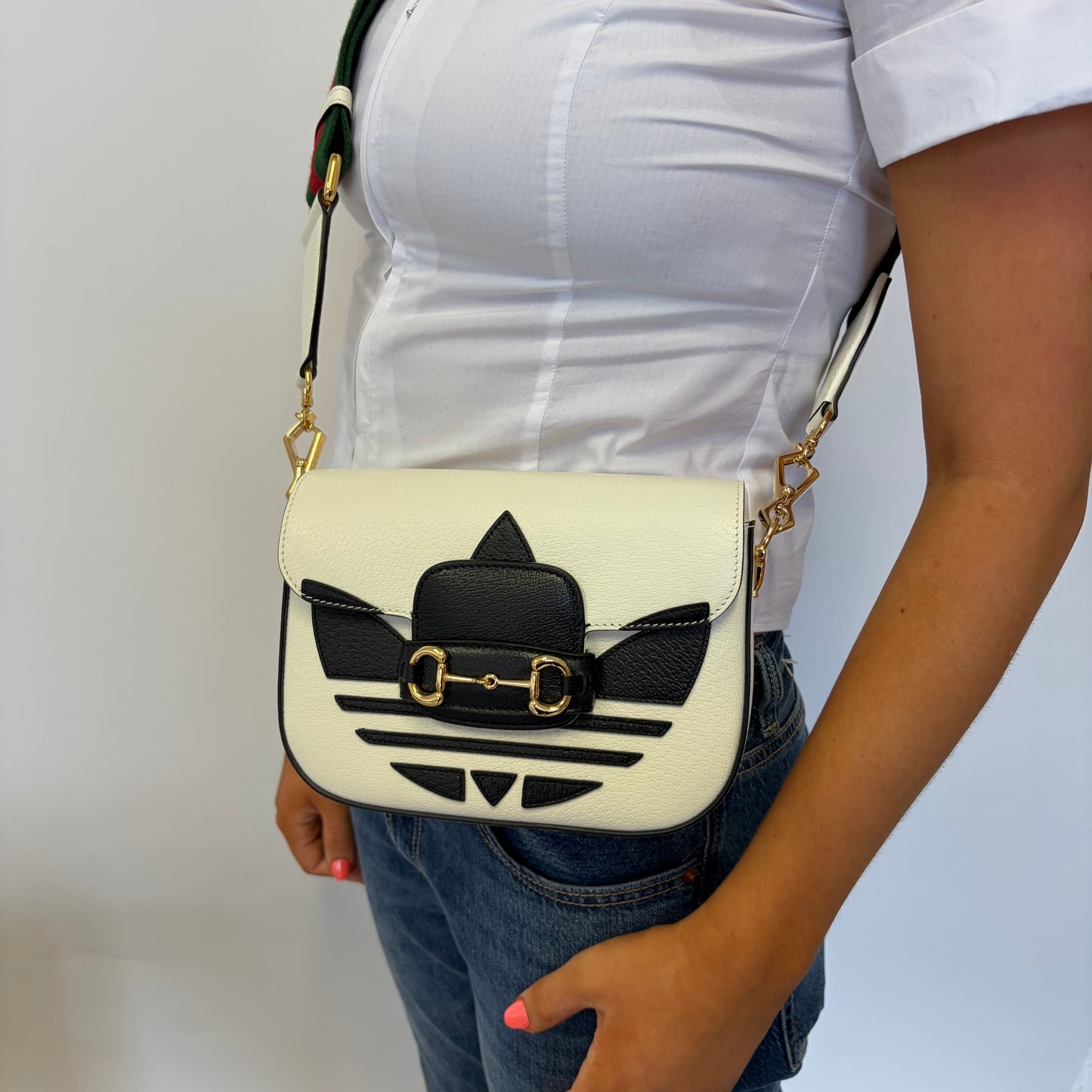 Gucci Horsebit 1955 Mini Adidas Collab Black/White