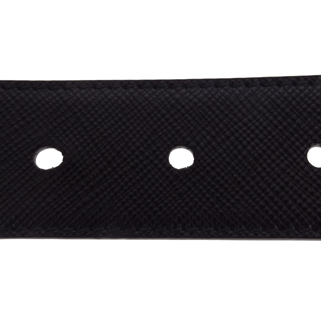 Prada Triangle Belt Black Saffiano 85cm