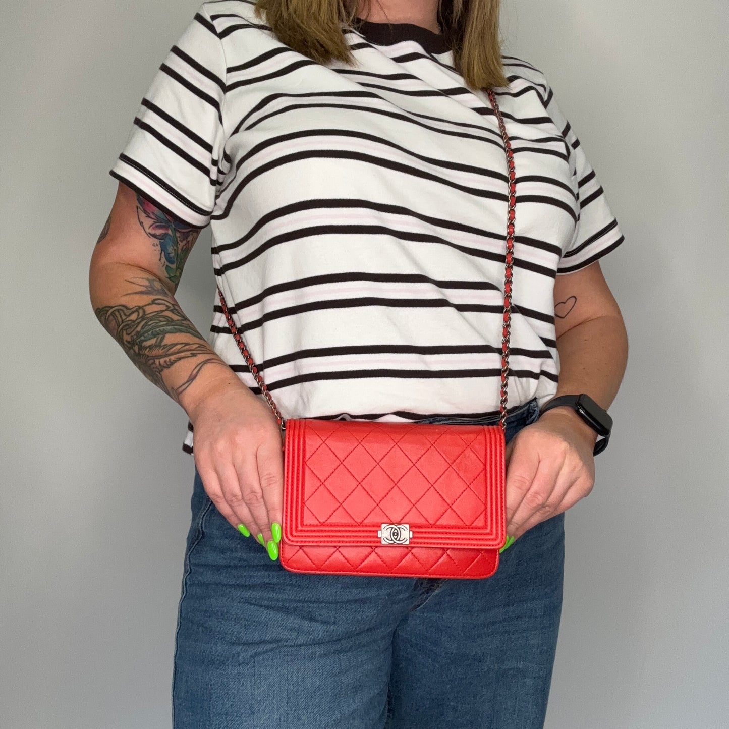 Chanel Wallet on Chain Boy Red 2014/15