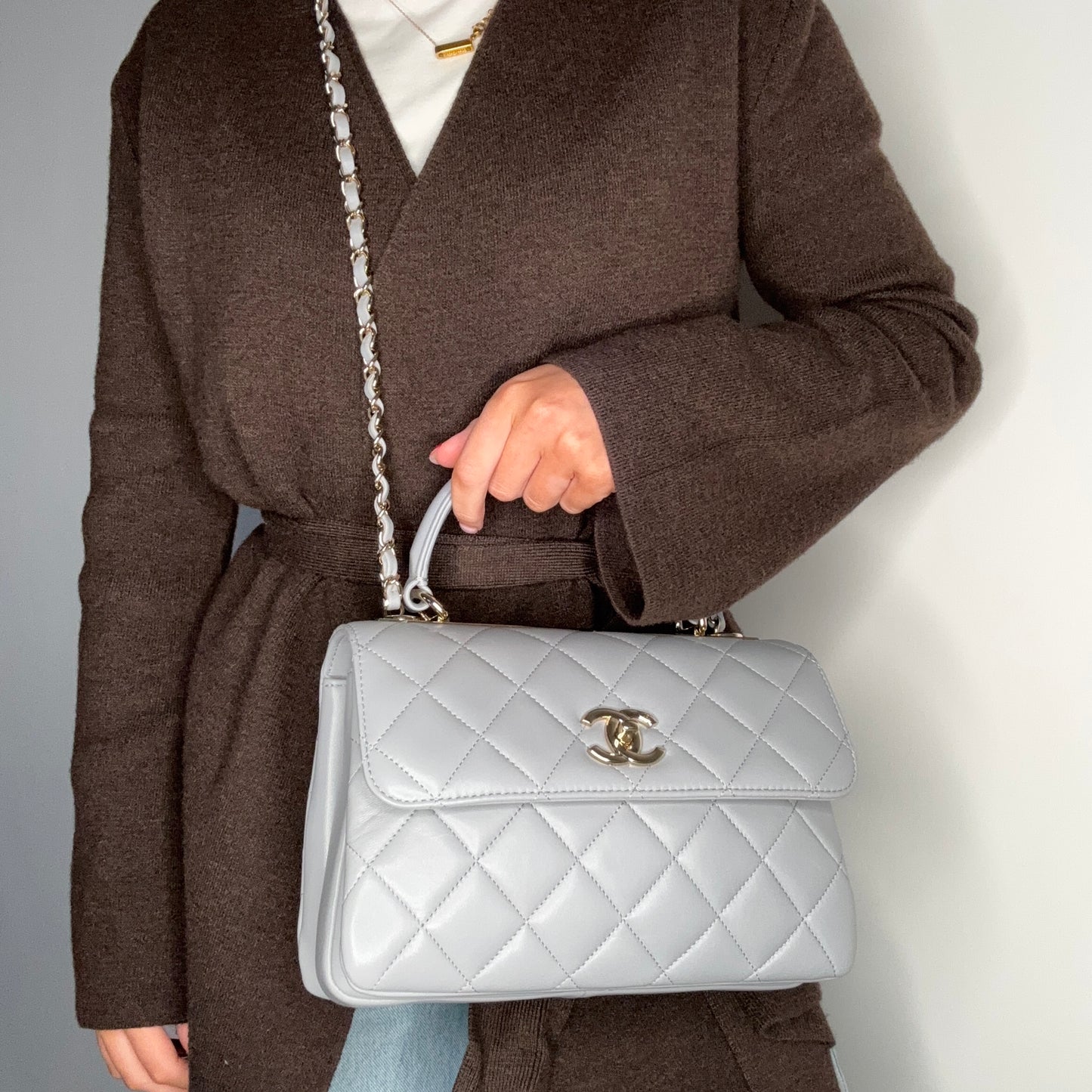 Chanel Trendy CC Small Grey Lambskin 2019