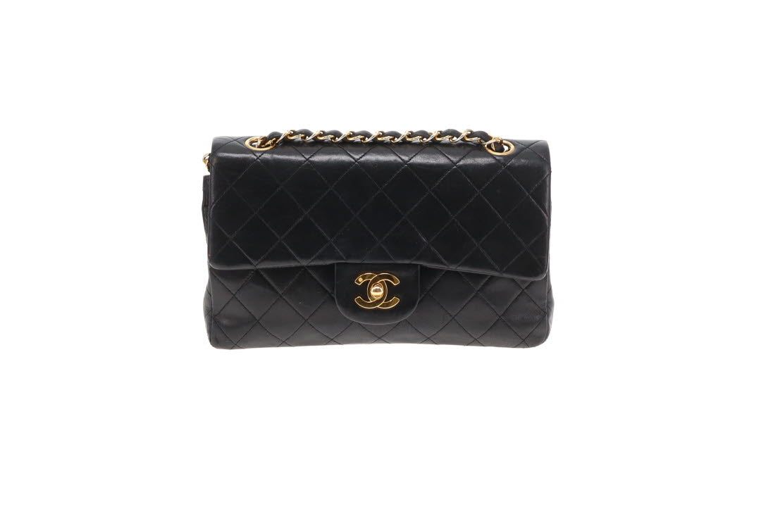 Chanel Vintage Black Lambskin Classic Flap 1989/91