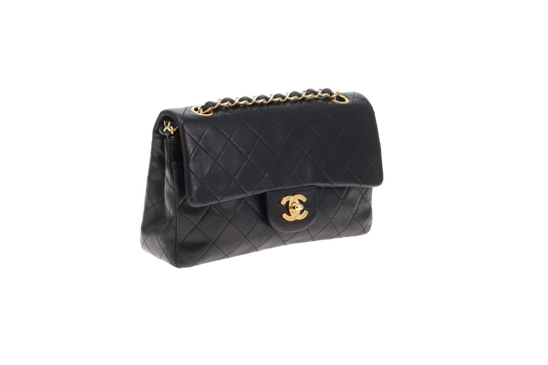 Chanel Vintage Black Lambskin Classic Flap 1989/91