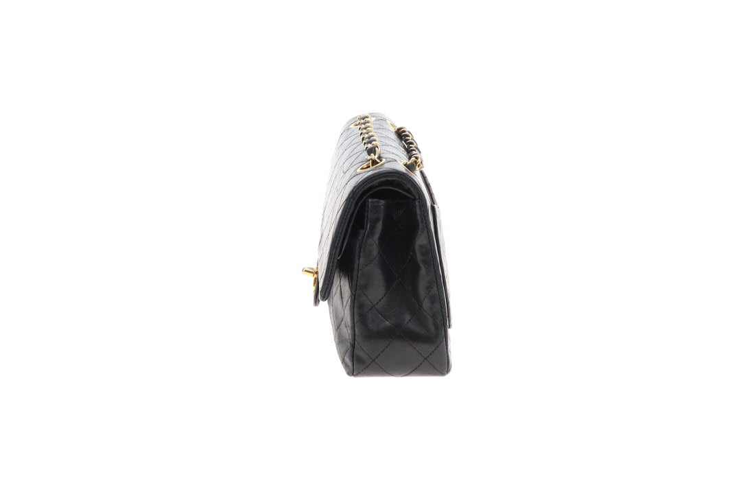 Chanel Vintage Black Lambskin Classic Flap 1989/91