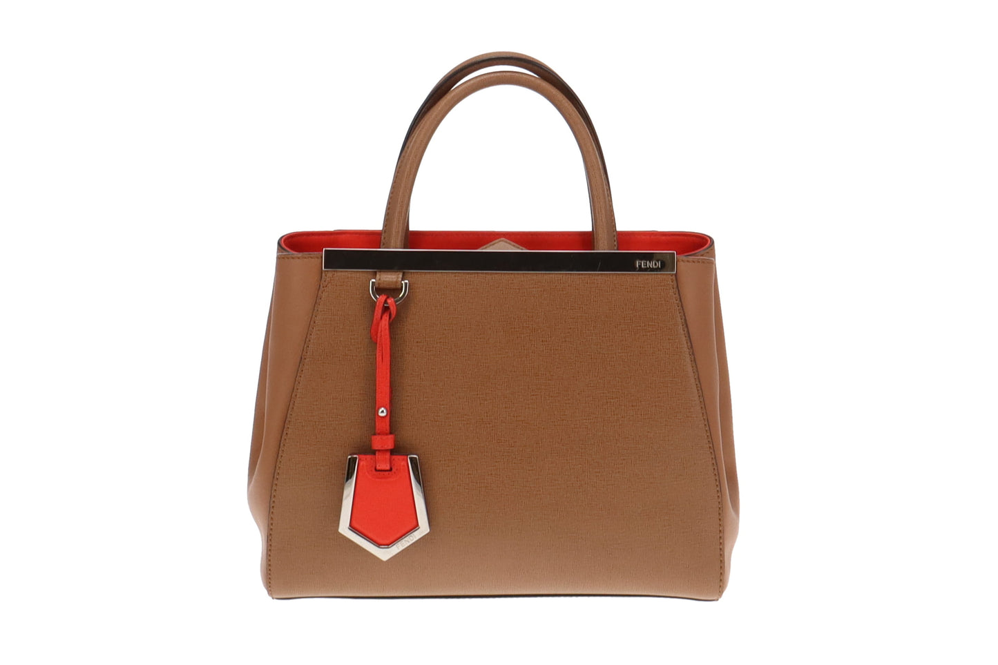 Fendi Tan Leather With Orange Interior Petite 2Jour