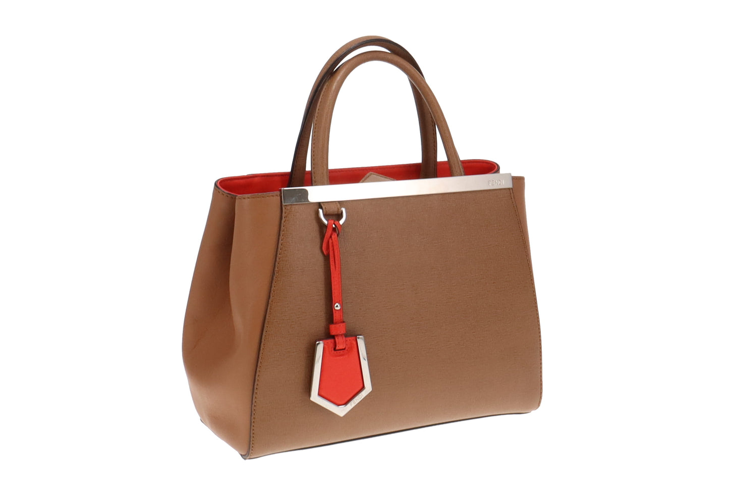 Fendi Tan Leather With Orange Interior Petite 2Jour