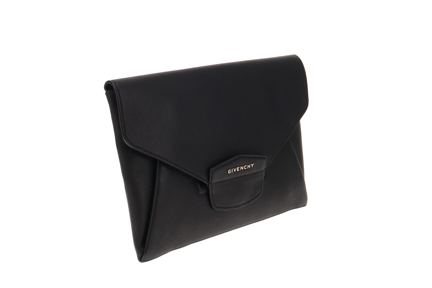 Givenchy Black Goatskin Antigona Envelope Clutch