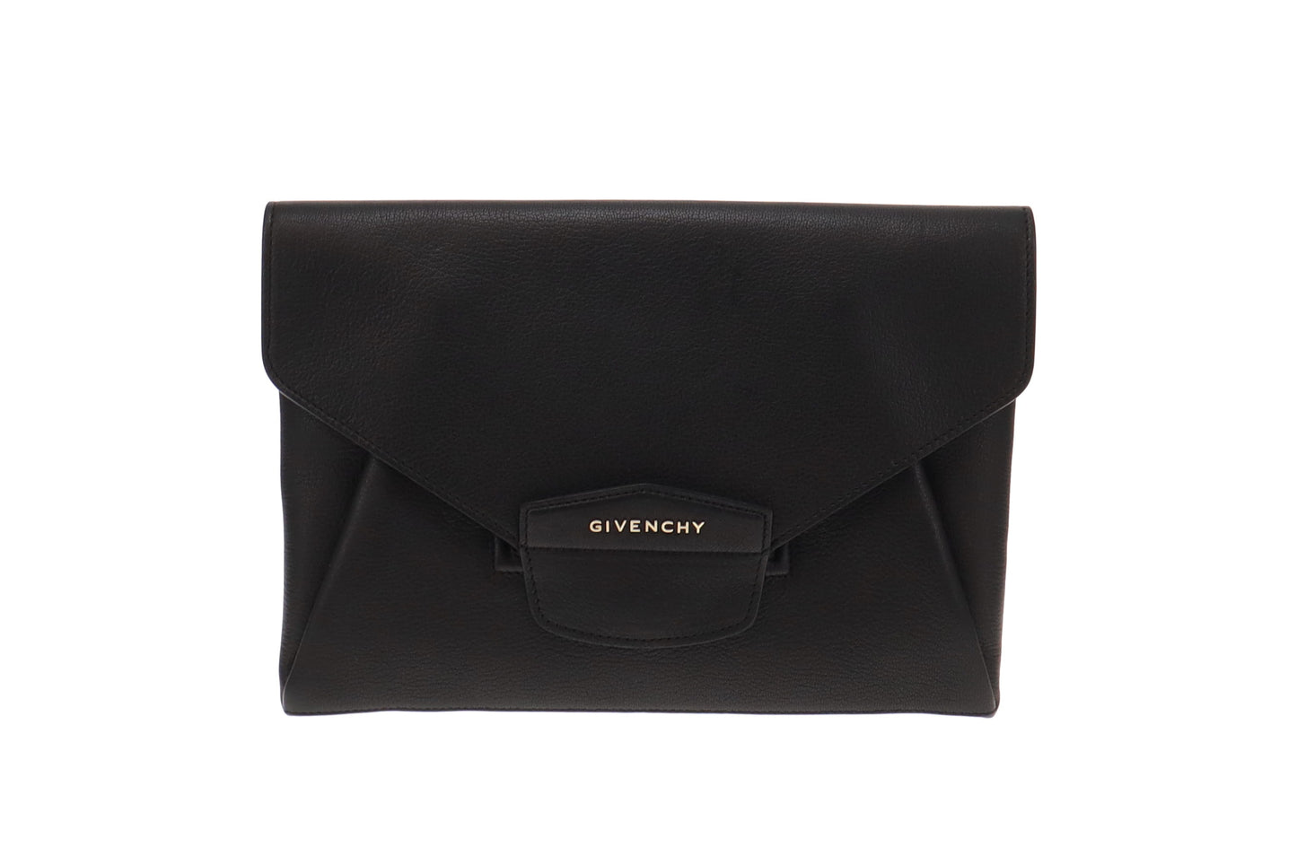 Givenchy Black Goatskin Antigona Envelope Clutch