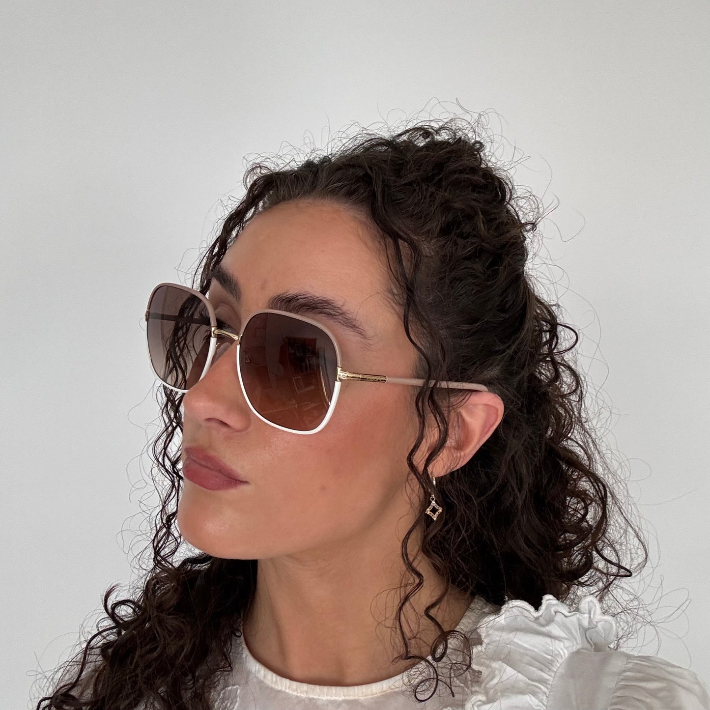 Prada Square SPR67X Sunglasses Beige & Gold