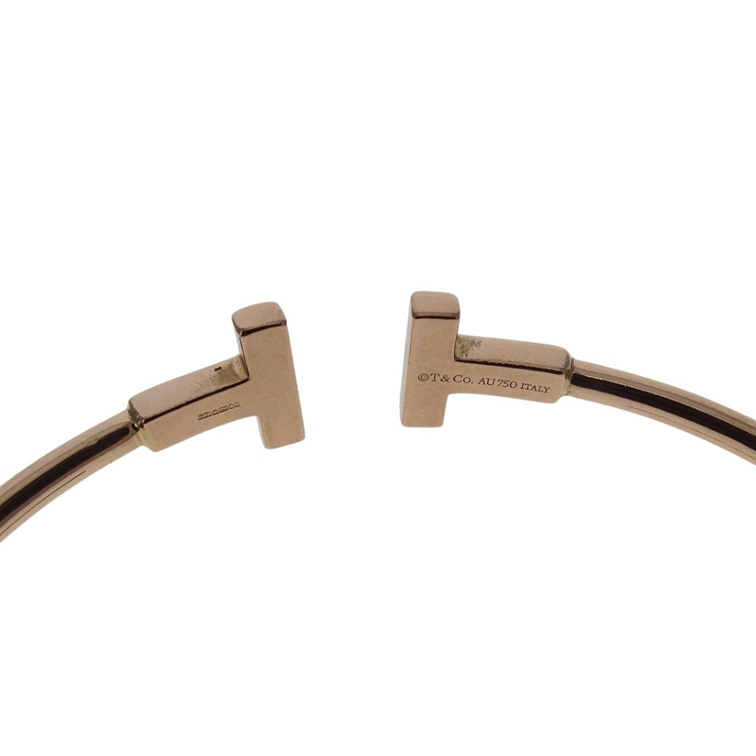 Tiffany & Co T Wire Bracelet Medium Model 18K Rose Gold (Small)