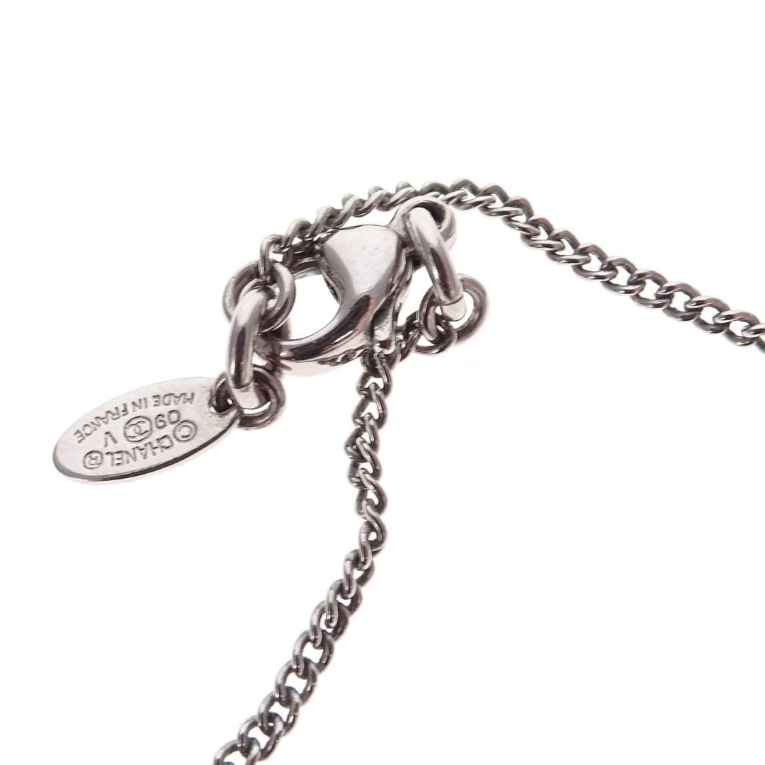 Chanel CC Strass Silvertone Small Pendant Necklace 2009