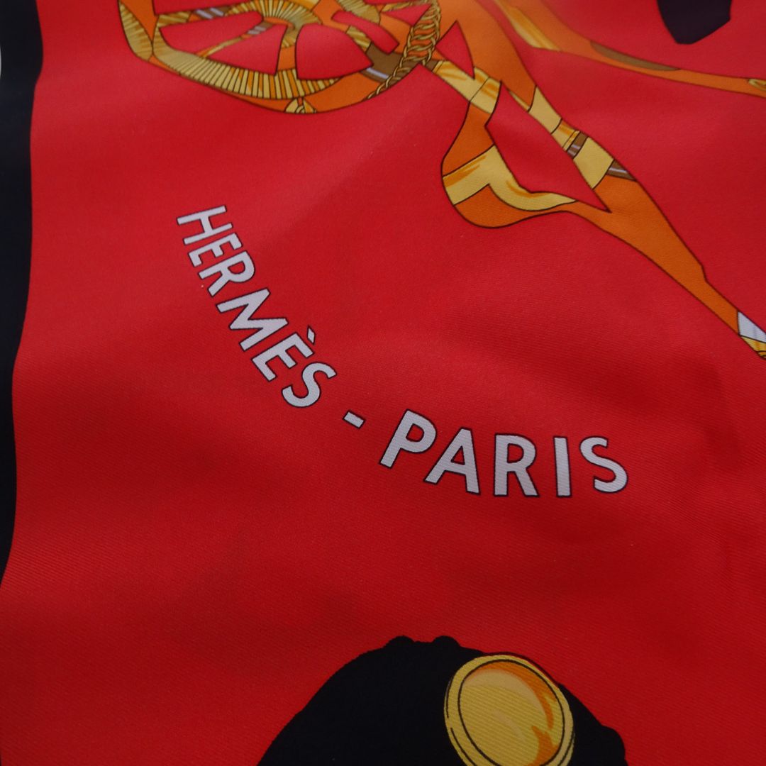 Hermes Tout En Carre Red Silk Scarf 90cm