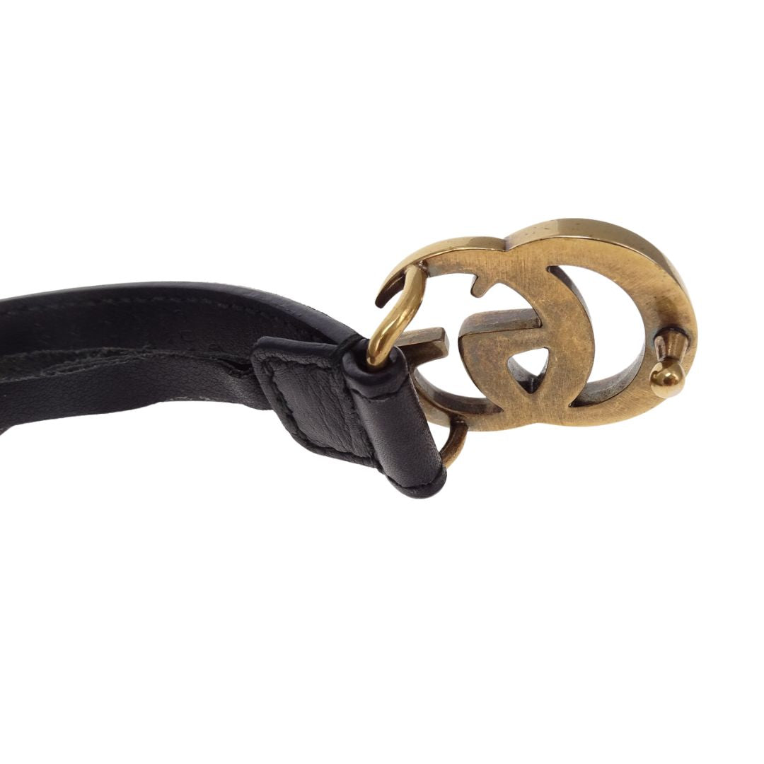 Gucci GG Belt Thin Model Black GHW 90cm