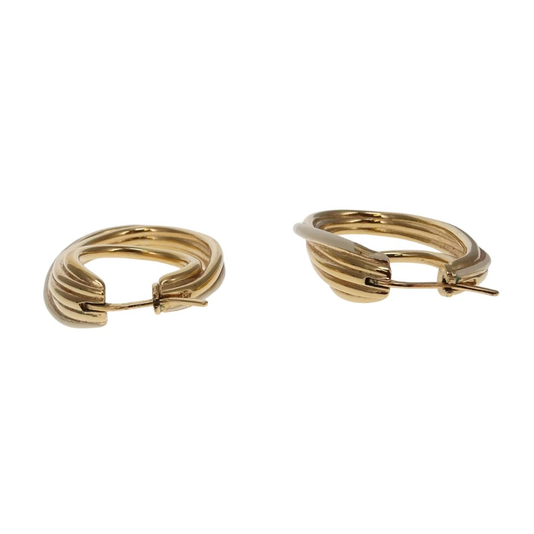 Celine Hoop Earrings Goldtone and Enamel
