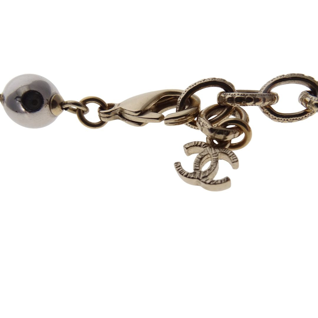 Chanel A16 Gripoix Goldtone Metal Bead And Jewel