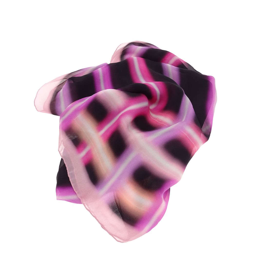 Chanel Neon Rayures Light Silk Scarf