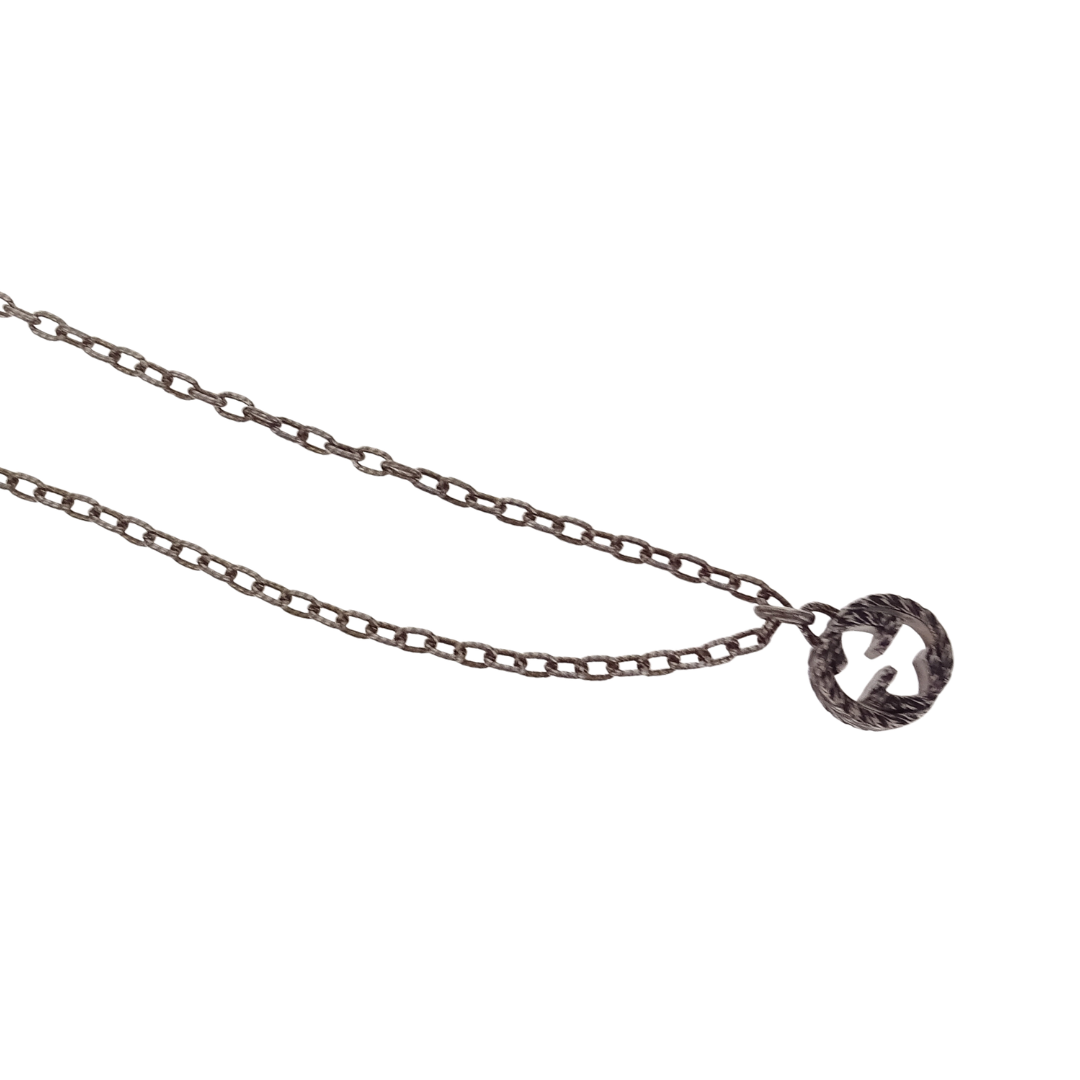 Gucci Interlocking Pendant Necklace In Antiqued Metal