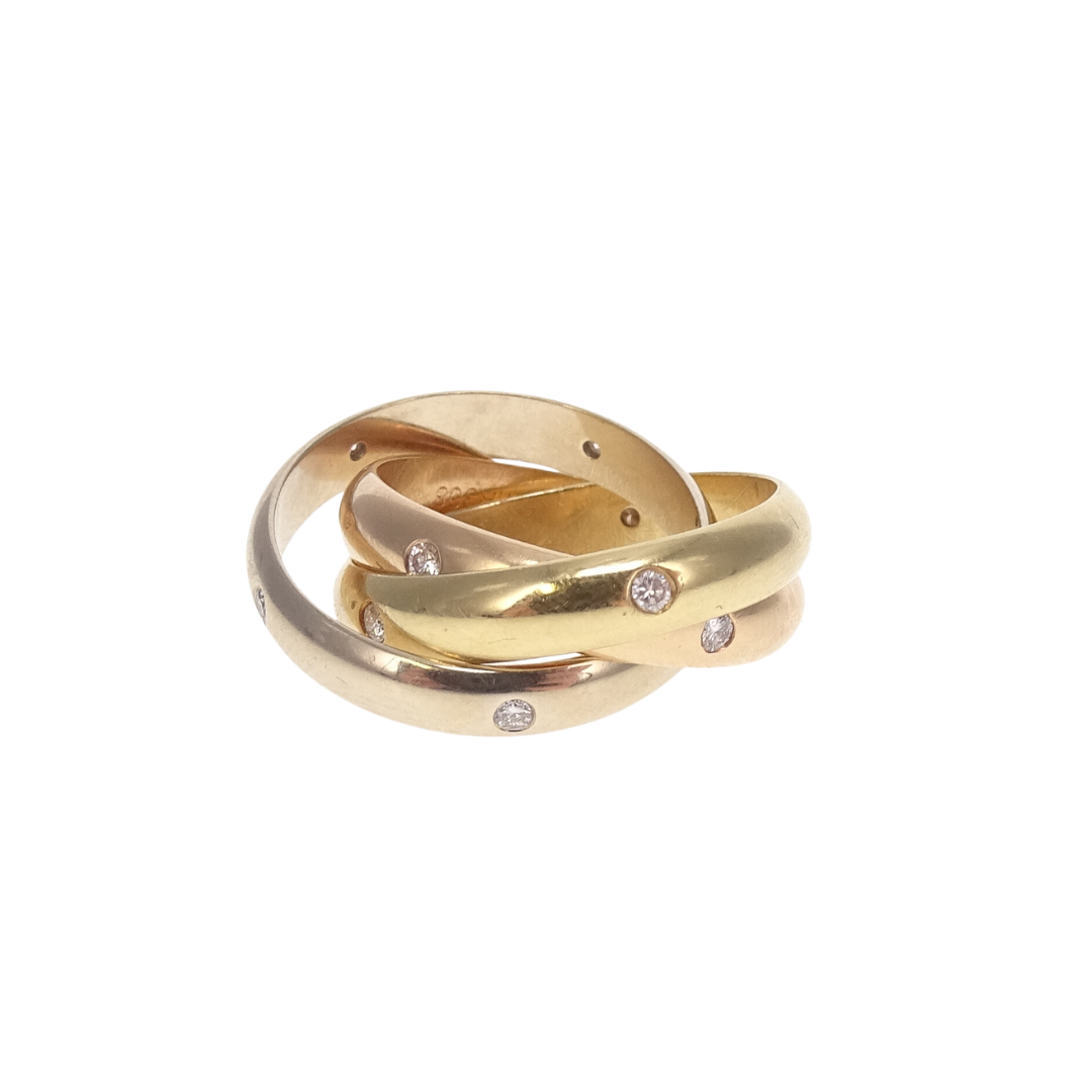 Cartier 18K Rose Gold and White Gold Trinity Ring Medium Model