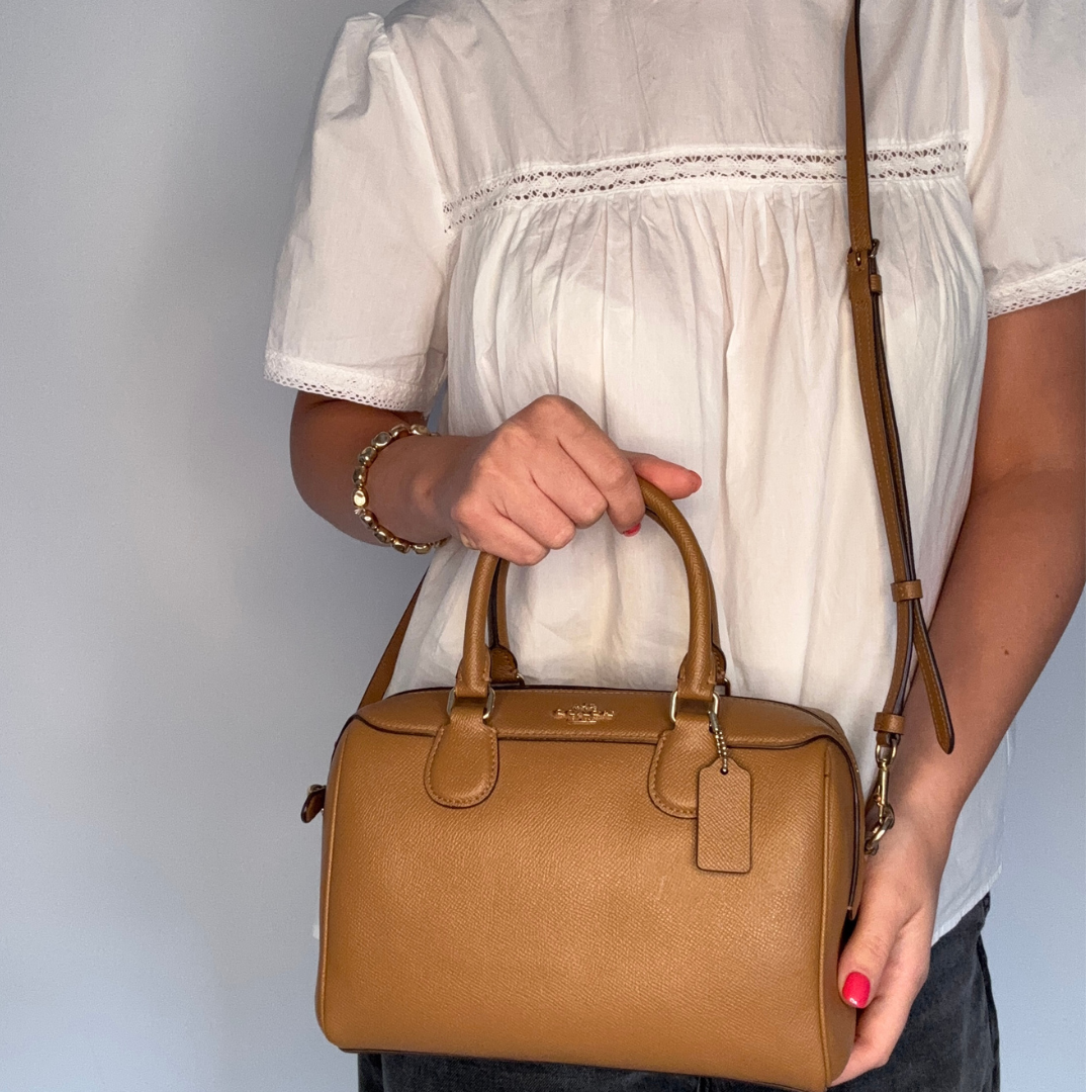 Coach Mini Bennett Satchel Tan Crossgrain Leather