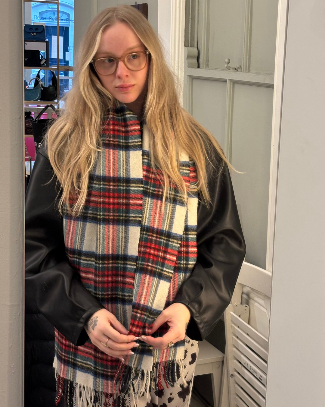 Burberry Scarf Red/Blue/Green/Yellow Check 100% Lambswool