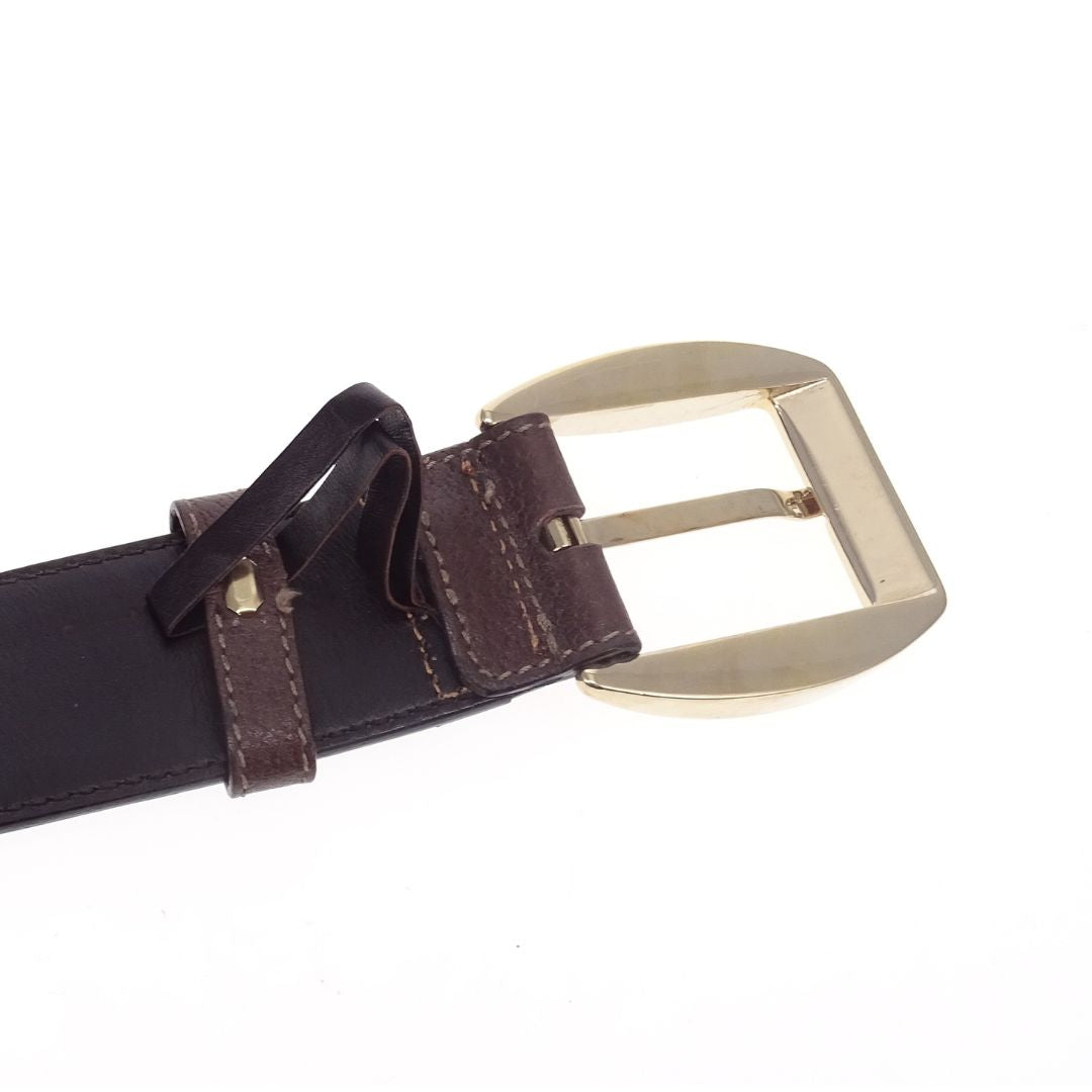 Gucci Belt GG Canvas and Brown Leather 90cm