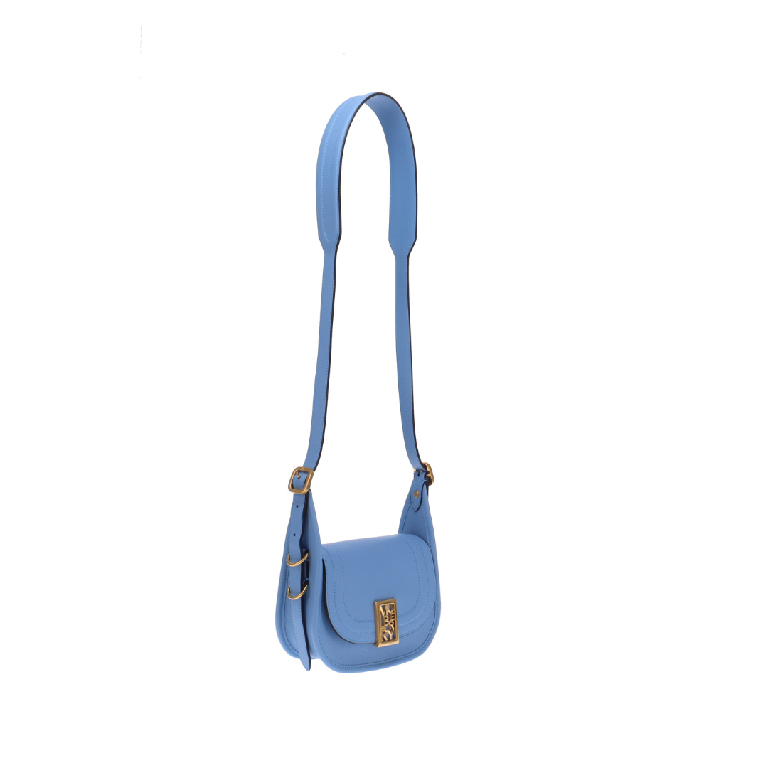 Navy top leather satchel